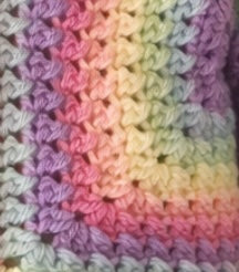 Hand Crocheted Rainbow Multi Coloured Criss Cross Hex Cardigan