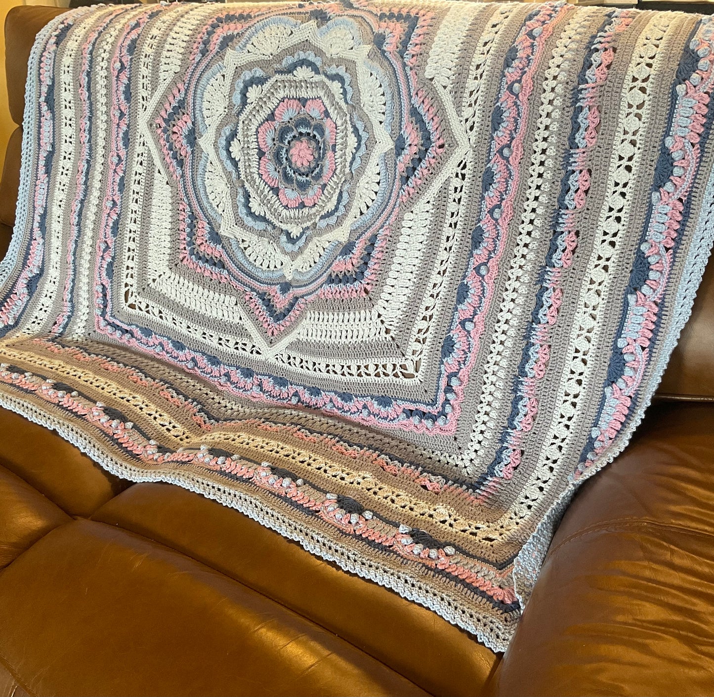 Stunning Afghan, Blanket or Throw - Crocheted by CALA