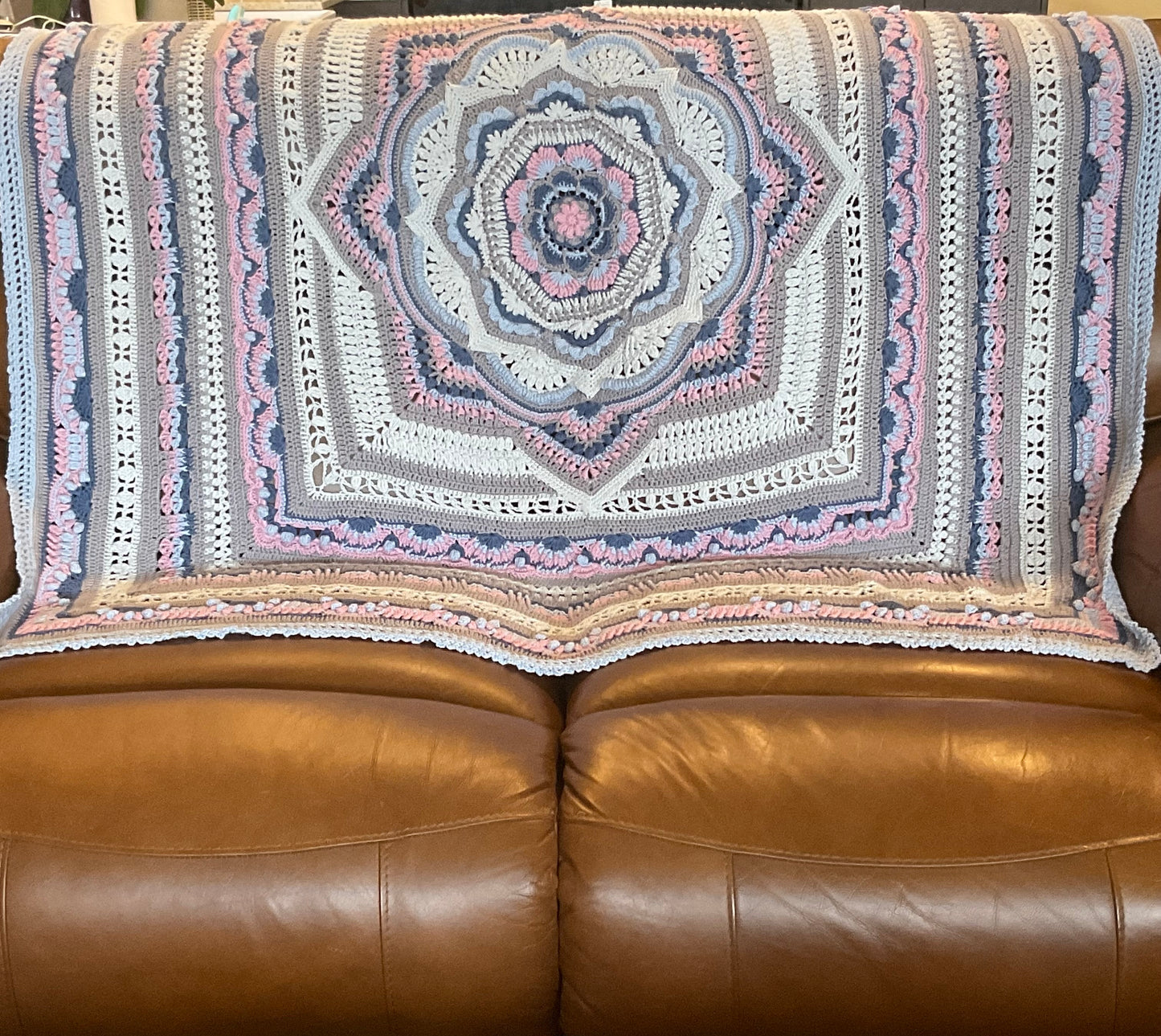 Stunning Afghan, Blanket or Throw - Crocheted by CALA