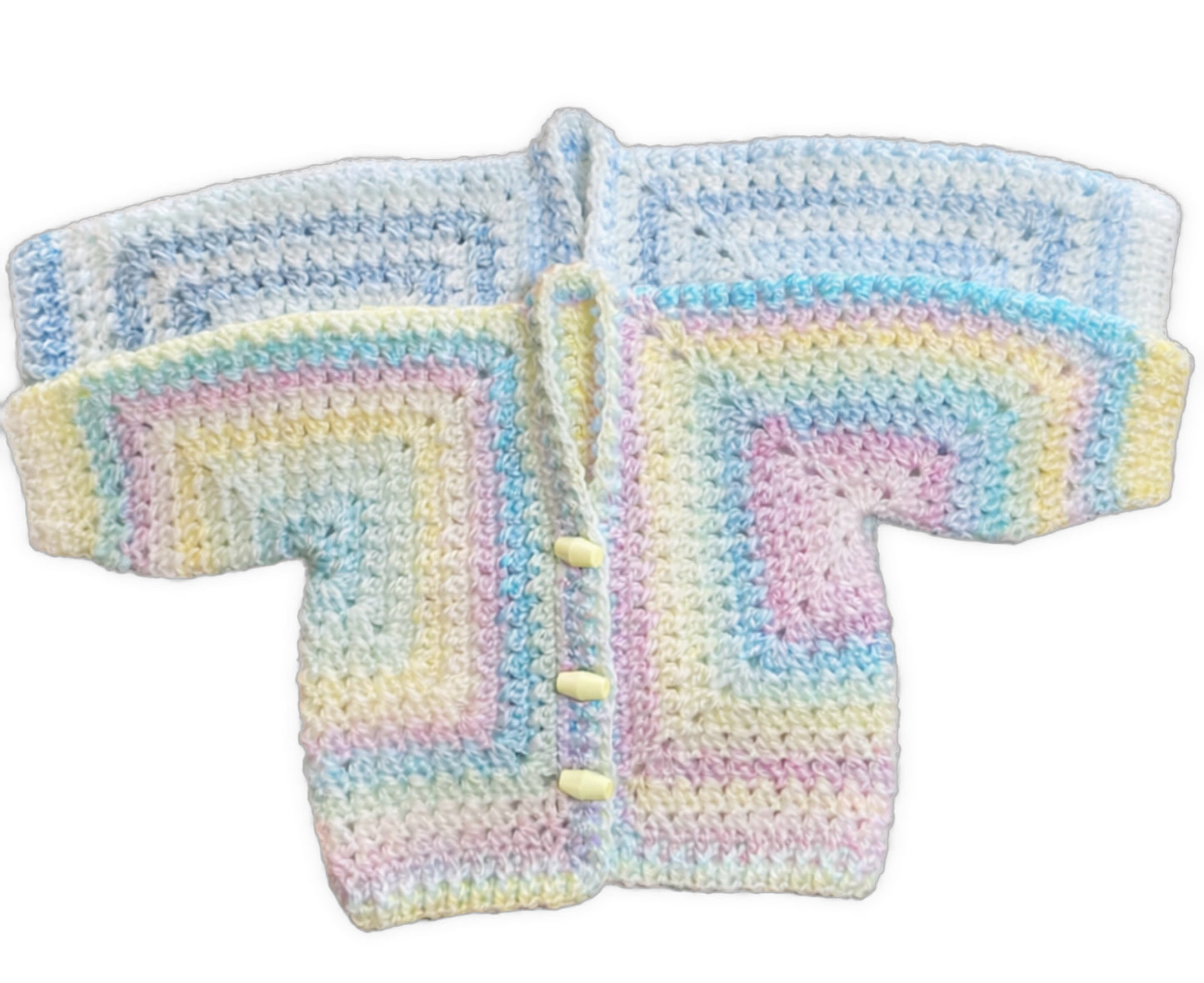 Hand Crocheted “Marble” Baby Cardigan | 0-3 months - Crocheted by CALA