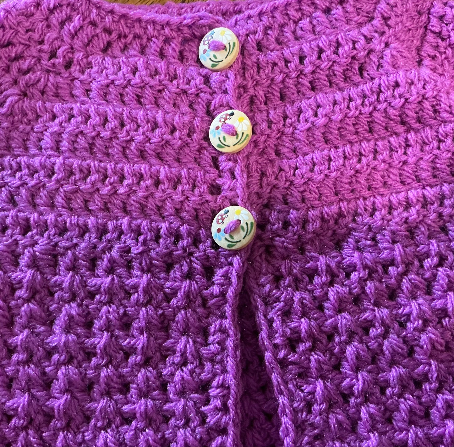 Hand Crocheted Meadows Newborn Cardigan and Beanie Set - Baby Shower Gift