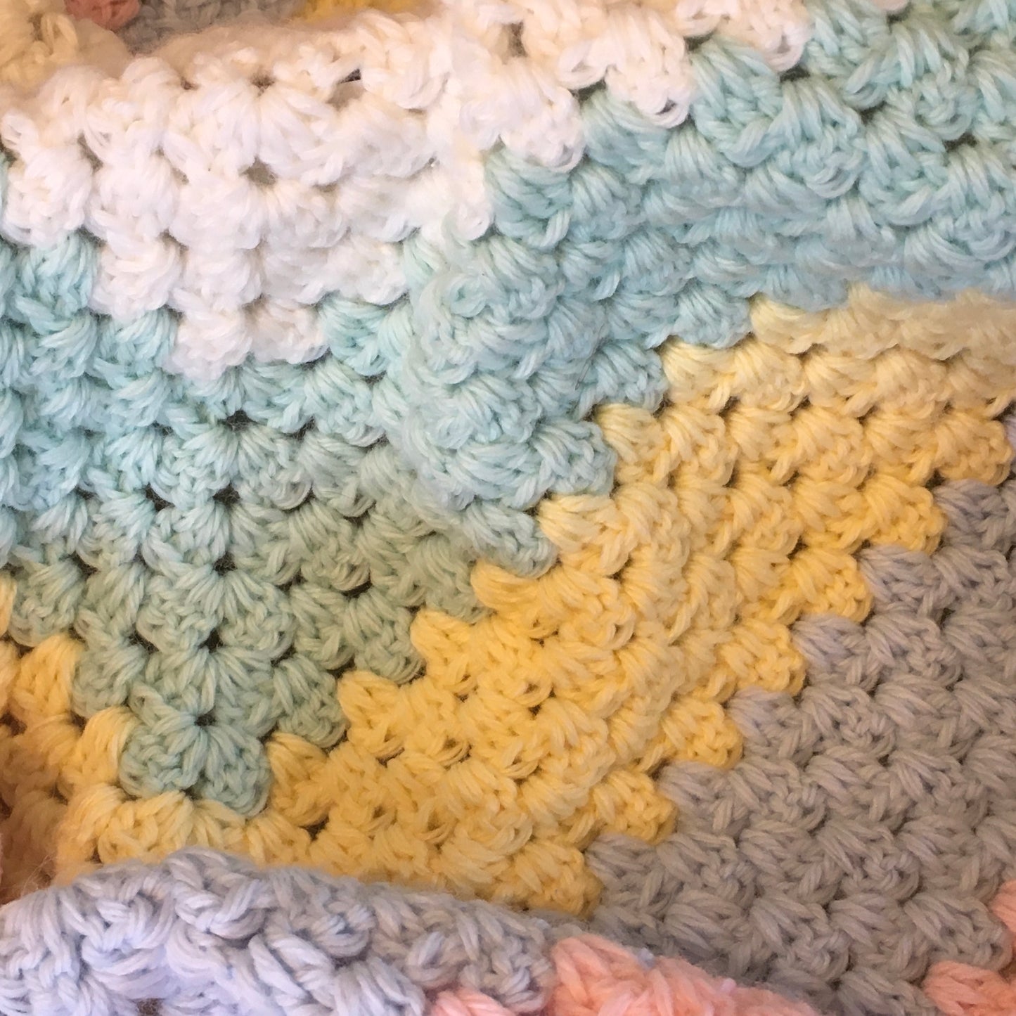 Beautiful RAINBOW Baby Cot or Pram Blanket - Christening - Baby Gift - Throw - Hand Crocheted by CALA