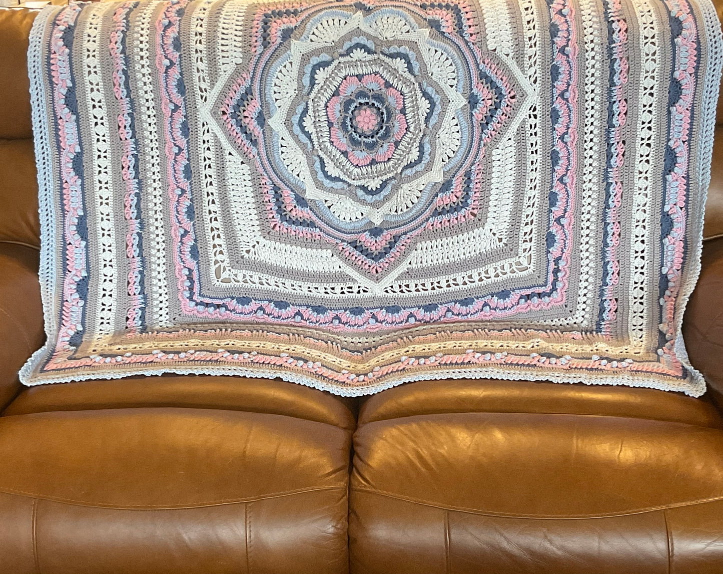 Stunning Afghan, Blanket or Throw - Crocheted by CALA