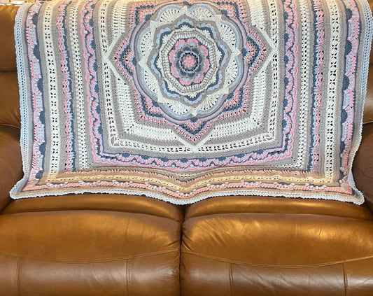 Stunning Afghan, Blanket or Throw - Crocheted by CALA