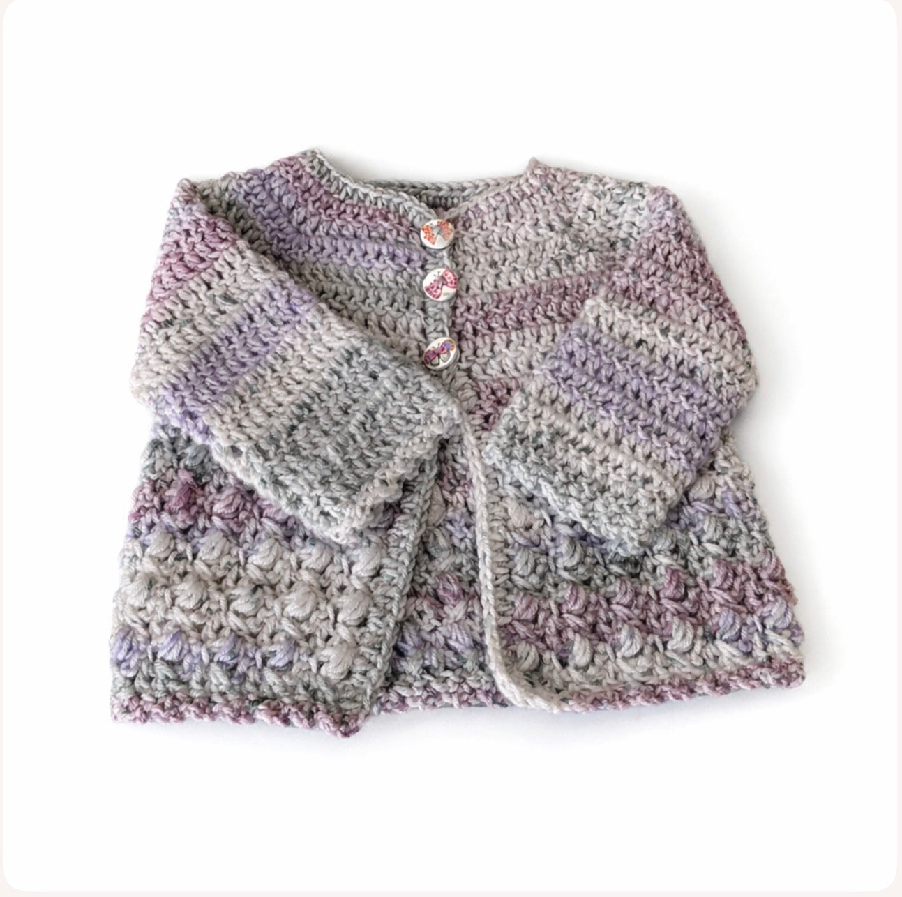 Hand Crocheted “Waratah” Baby Cardigan | 0-3 months - Crocheted by CALA