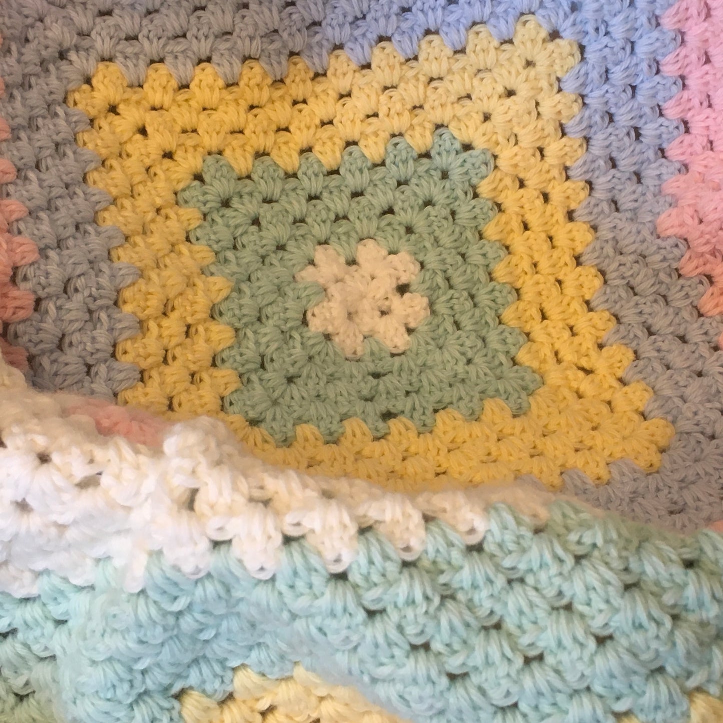 Beautiful RAINBOW Baby Cot or Pram Blanket - Christening - Baby Gift - Throw - Hand Crocheted by CALA