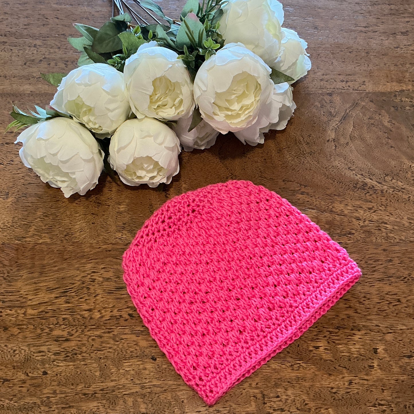 GRATITUDE and GRACE Cancer Chemo Beanie - Hand Crocheted by CALA