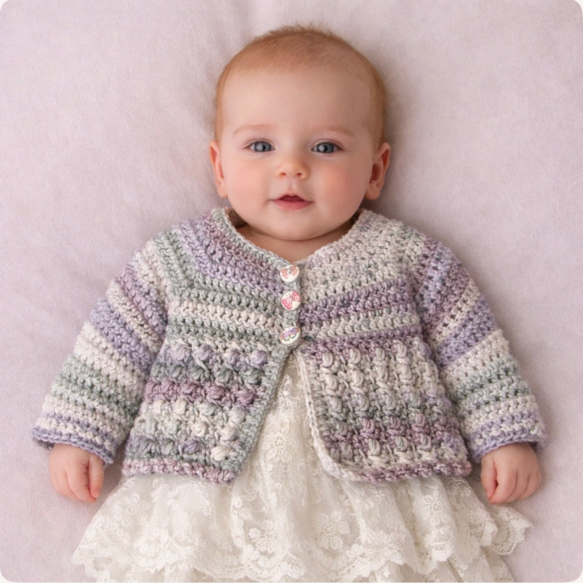Hand Crocheted “Waratah” Baby Cardigan | 0-3 months - Crocheted by CALA