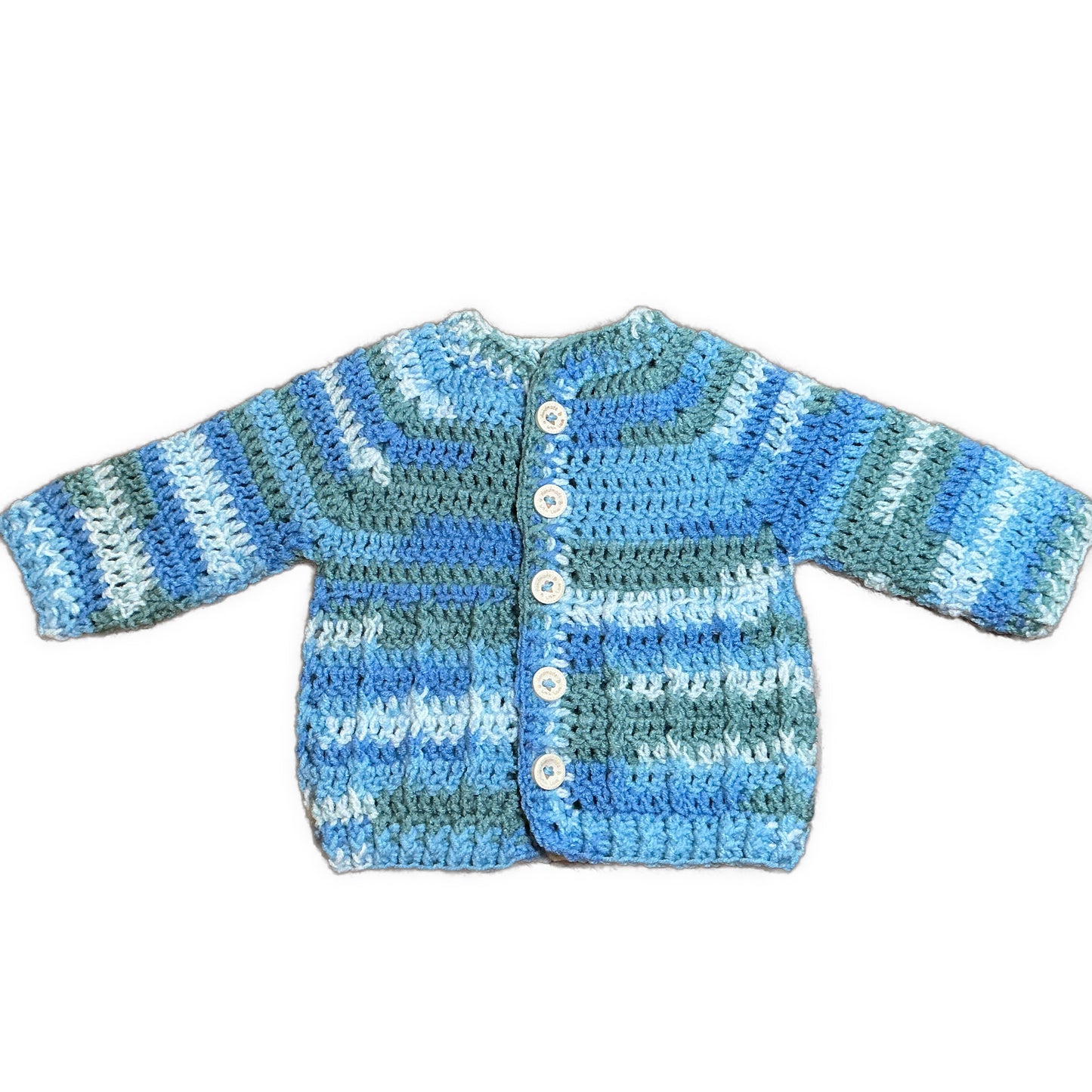 Hand Crocheted “Bambino” Baby Prints Cardigan | 3-6 months - Crocheted by CALA